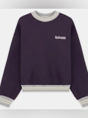 Madhappy Plum Crewneck Sweatshirt with Contrast Trim
